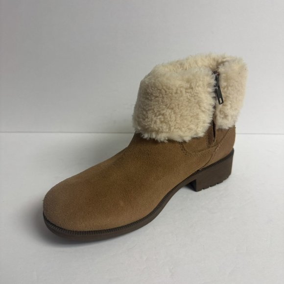 UGG Womens Bodie Fur Belted Boot Chestnut Size 8.5 M - Picture 2 of 7